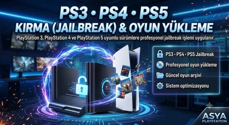 🔓 PS3 • PS4 • PS5 Kırma (Jailbreak) & Oyun Yükleme